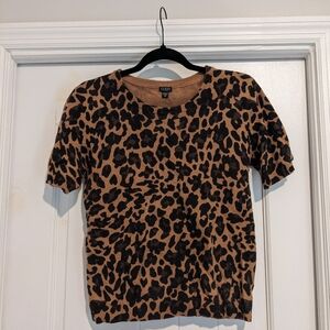 Guess Cropped Leopard Print Sweater SzM